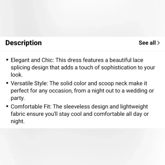 Solid Black Lace Spliced Cami Dress XL - Picture 5 of 5